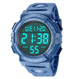 Digital Herren Uhren - Sport Outdoor Armbanduhr 5 ATM wasserdichte Uhren mit Wecker/Kalender/Stoppuhr/Stoßfest