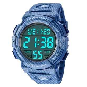 A ALPS Digital Herren Uhren - Sport Outdoor Armbanduhr 5 ATM wasserdichte Uhren mit Wecker/Kalender/Stoppuhr/Stoßfest Grün
