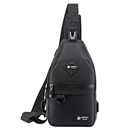 Brusttasche Herren Umhängetasche aus Canvas Sling Bag Crossbody Bag Schultertasche für Arbeit Reisen Wandern