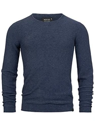 Indicode Herren Loakim Klassischer Strickpullover mit Rundhalsausschnitt Navy