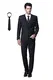 Cloudstyle Anzug Herren Slim Fit 3 Teilig Krawatte Anzüge Business Herrenanzug Sakko für Hochzeit Schwarz M