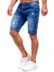 BOLF Herren Kurze Jeanshose Shorts Bermudas Jeans Short Kurze Hose Cargo Cargoshorts Destroyed Used Look Denim Stretch Freizeithose MP0061BS Dunkelblau S [7G7]