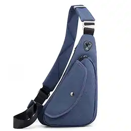 Herren Sling Bag Brusttasche für Herren Schultertasche Hiking Fitness Radfahren Chest Bag Sporttasche Umhängetaschen Wasserdicht Polyester Blau A