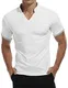 KUYIGO Kurzarm-Poloshirts für Herren, lässige, schmale Passform, Basic-Design, Baumwollhemden, M, Weiß