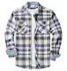 KEFITEVD Kariert Hemd Herren Baumwolle Weich Hemdjacke Flanell Hemd Longsleeve Check Shirt mit Kragen Trachtenhemd Gelb M