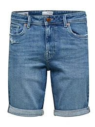 Men's SLHALEX 21407 L.B Stretch W NOOS Shorts, Light Blue Denim, M
