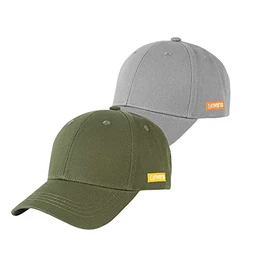Herren Cap RIVNoel 2er Pack Baseballcap Snapback Kappe Sport Verstellbare Outdoor Mütze Basic Einfarbig 100% Baumwolle Einheitsgröße Grau Grün, Größe:One Size, Farbe:Farbmix Uni 11