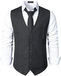 Herren Hipster Urban Design Business formelle Weste Slim Fit Anzug Smoking Kleid Weste, anthrazit, L