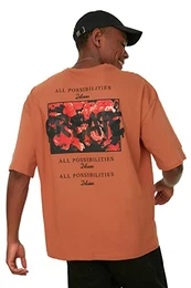 Herren Jung Oversized Basic Rundhalsausschnitt Gestrickt T-Shirt