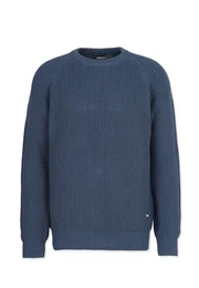Herren Strickpullover Rib Rundhals Langarm aus Bio-Baumwolle