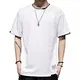 GIJOVANA Tshirt Herren Kurzarm mit Rundhalsausschnitt Farbblock Gespleißtes T-Shirt Sommer Casual Baumwolle Tops für Männer(Weiß,M)