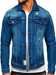 BOLF Herren Jeansjacke Übergangsjacke [4D4] Blau (4D4)