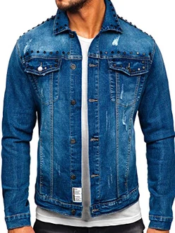 BOLF Herren Jeansjacke Übergangsjacke [4D4] Blau (4D4)