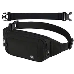 Bauchtasche Gürteltasche Hüfttasche Sport: Wasserdicht Stylisch Nylon Klein Unisex Schwarz Hip Bum Waist Fanny Pack für Outdoor Reise Wandern Hundetraining Herren und Damen