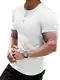 Muscle Cmdr Muscle Henley Shirt Herren Langarm, Slim-fit Langarmshirt, Freizeit T-Shirt aus Baumwolle mit Kurzen/Langen Ärmeln,Schlanke Passform Geripptes Hemd Weiß/M