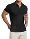 Muscle Cmdr Poloshirt Herren Kurzarm Baumwolle T Shirts Männer Hemd T-Shirt Slim Fit Golf Sports Schwarz/M