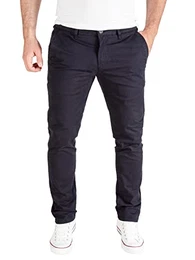 Derrick - Herren Hose - Chinohose Männer - Stretch Chino Hose - Stoffhose Slim Fit, Blau (Deep Well 193713), W32/L32