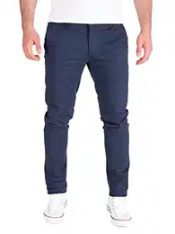 Derrick - Chino Herren Hosen - Slim Fit Chinohose Männer - Stretch Stoffhosen, Blau (Mood Indigo 194025), W32/L30