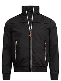 Herren Ivano Jacke mit Stehkragen und Reißverschluss Übergangsjacke für Männer Black M