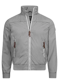 Herren Ivano Jacke mit Kragen und Reißverschluss Männer Jacke Übergangsjacke Lt Grey M
