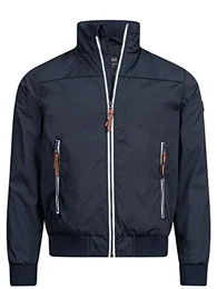 Herren Ivano Jacke mit Kragen und Reißverschluss Männer Jacke Übergangsjacke Navy M