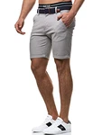Indicode Herren Bryant Chino Shorts mit 4 Taschen Lt Grey
