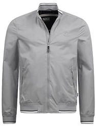 Indicode Herren Edi Jacke mit Stehkragen & Reißverschluss Übergangsjacke für Männer Lt Grey