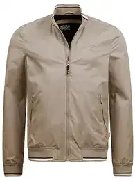 Herren Edi Jacke mit Stehkragen & Reißverschluss Übergangsjacke für Männer Beige XL