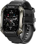 Smartwatch Herren Militärische 5ATM Wasserdicht Sportuhr Fitness Tracker für Android IOS Schwarz