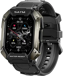 Smartwatch Herren Militärische,1.72 Zoll 5ATM Wasserdicht 50m Sportuhr ,fitness tracker mit schrittzähler Aktivitätstracker Pulsuhr Schlafmonitor Stoppuhr blutdruckmessung,Herren Uhren für Android IOS
