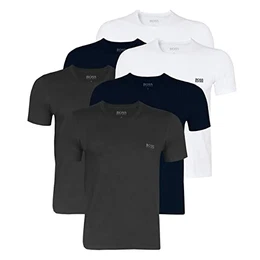 Hugo Herren T-Shirts Business Shirts Crew Neck 50325887 6er Pack, Größe:M, Artikel:-961 White/Navy/Grey