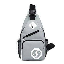 FANDARE Unisex Brusttasche Ultraleicht Sling Rucksack Beiläufig Daypacks Herren Damen Schultertasche Umhängetasche für Outdoor Sport Wandern Radfahren Reisen Grau