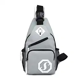 Unisex Brusttasche Ultraleicht Sling Rucksack Beiläufig Daypacks Herren Damen Schultertasche Umhängetasche für Outdoor Sport Wandern Radfahren Reisen Wasserdicht Polyester (Grau)