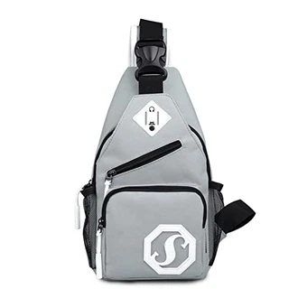 FANDARE Unisex Brusttasche Ultraleicht Sling Rucksack Beiläufig Daypacks Herren Damen Schultertasche Umhängetasche für Outdoor Sport Wandern Radfahren Reisen Grau