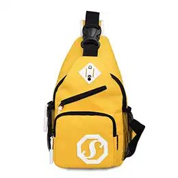 Unisex Brusttasche Ultraleicht Sling Rucksack Beiläufig Daypacks Herren Damen Schultertasche Umhängetasche für Outdoor Sport Wandern Radfahren Reisen Wasserdicht Polyester (Gelb)