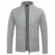 Allthemen Herren Strickjacke mit Reißverschluss Cardigan Grobstrick mit Stehkragen #67 Grau M