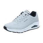 Skechers Herren UNO Stand on Air Sneaker Light Gray Durabuck/Black Trim