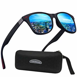 Polarisierte Sonnenbrille Herren Damen Retro TR90 Leichtes Gestell Fahren Radfahren Laufen Angeln Brillen Unzerbrechlicher Rahmen Wandern Sonnenbrille