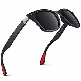 Polarisierte Sonnenbrille Herren Damen Rechteck Leichtgewicht 100% UV Schutz