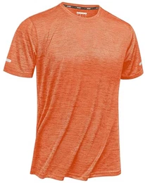 Herren Sport T-Shirt Leitcht Sommershirts Freizeit Beach Shirts Shortsleeve Trainingsshirt Jogging, Orange, M
