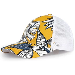 Basecap Herren und Damen, Mesh Baseball Cap Sommer, Trucker Cap, Atmungsaktive Verstellbar Klassische Reine Farbe Baseboard Baseballkappe Outdoor Kappe (Blume gelb)
