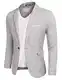 COOFANDY Herren Blazer Sakko Regular Fit Sportlisches Sakkos Retro Winter Anzugjacken mit Brust Taschen Casual Lässig Hellgrau L