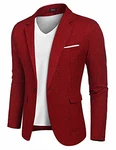 COOFANDY Herren Blazer Sakko Modern Elegant  Weinrot