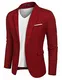 COOFANDY Herren Sakko Jackett Sportmäntel Anzüge Blazer Jackett Lässige Anzugjacke, Weinrot, Gr. M