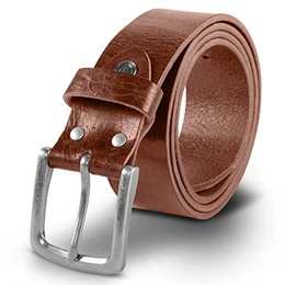 Leder-Gürtel Herren 40 mm breit, Gürtel Herren Vollledergürtel Büffelleder cognac, Farbe/Color:braun, Size US/EU:Bundweite 100 cm Gesamtlänge 115 cm W 39.5 XL