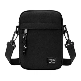 Handy Umhängetasche Herren Schwarz, Herrentasche zum Umhängen Klein, Wasserdichte Reißverschluss Schultertasche Handytasche mit Schulterriemen Brieftasche Geldbörse Handtasche