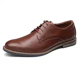 Herren Anzugschuhe Klassischer Business Schnürhalbschuhe Derby Oxfords Hochzeit Schuhe,Size 41,Braun,SBOX2215M-E