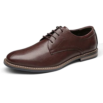 Bruno Marc Herren Anzugschuhe Klassischer Business Lederschuhe Schnürhalbschuhe Derby Oxfords Schuhe (SBOX2215M-E) Dunkelbraun (SBOX2215M-E)