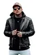 behype. Herren Kunstlederjacke Übergangsjacke Biker-Jacke mit abtrennbarer Kapuze 55-1082 Schwarz S