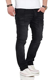 Herren Jeans Stretch-Hose Slim Fit Destroyed im Used-Look Schwarz W32/L32